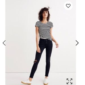 Madewell Black Distressed Skinny Jeans
